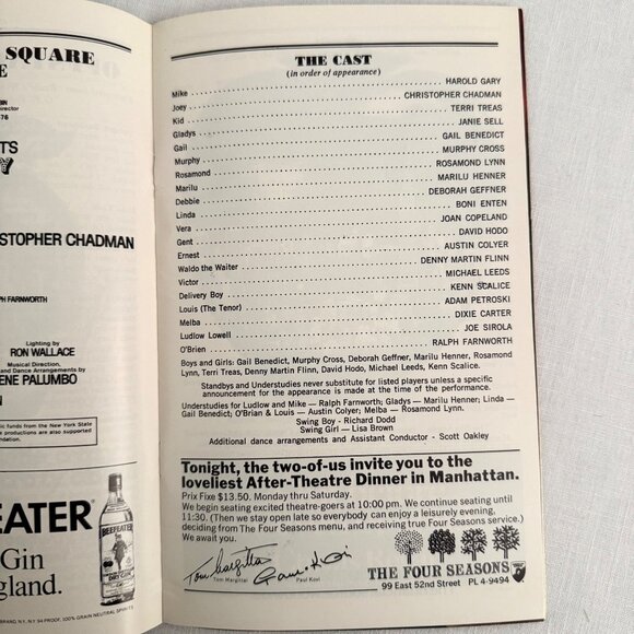 Pal Joey Playbill Broadway Circle in the Square 1976 Dixie Carter Merilu Henner - Picture 6 of 8